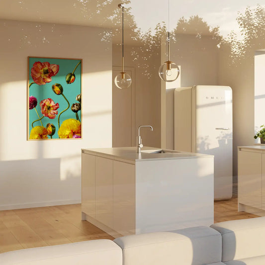 Moderne Wandbilder mit Blumen und kräftigen Farben Islandmohn
