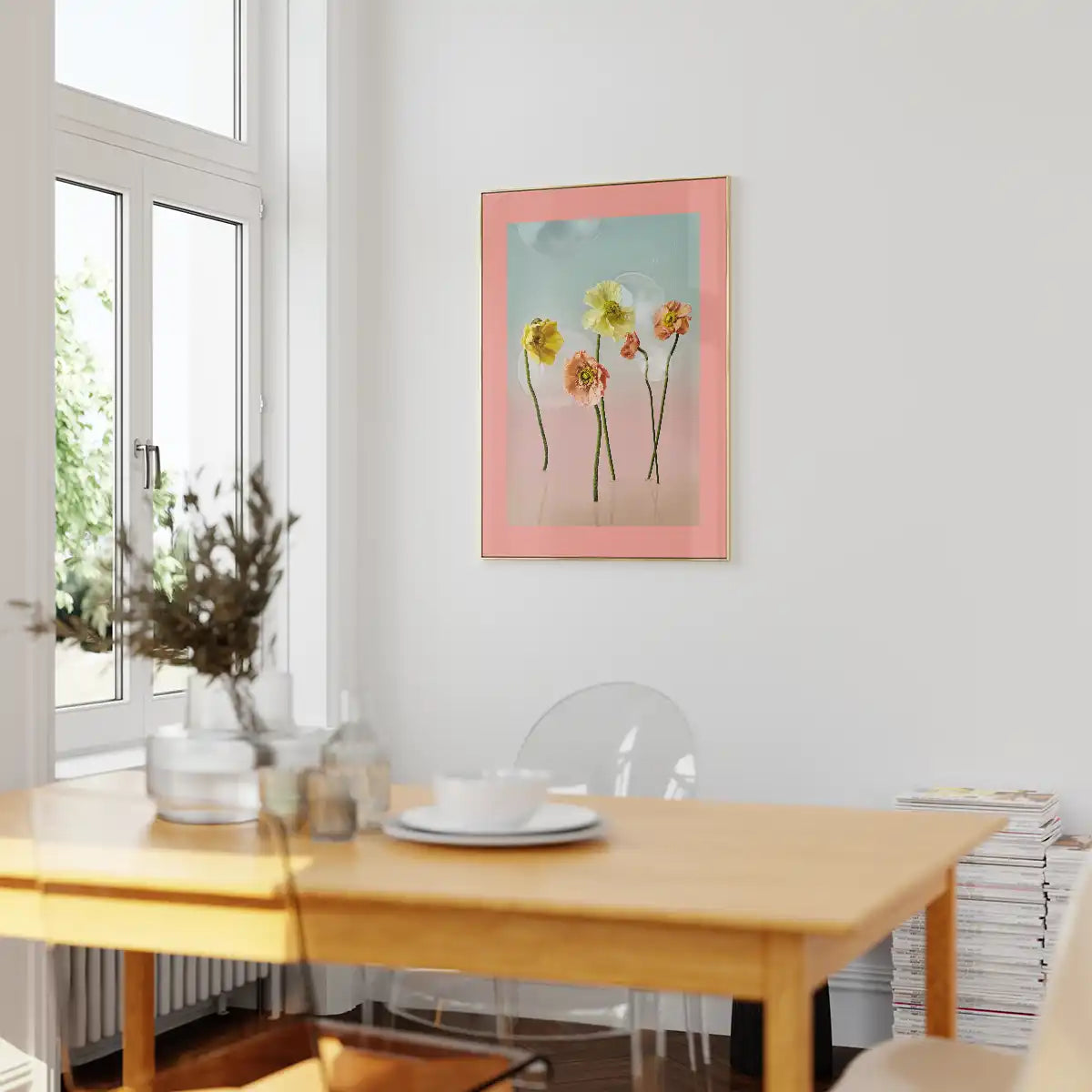 Flower Artprint Iceland Poppies and soap bubbles