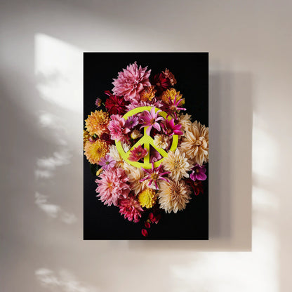 Floral Peace Wandbild mit Blumen