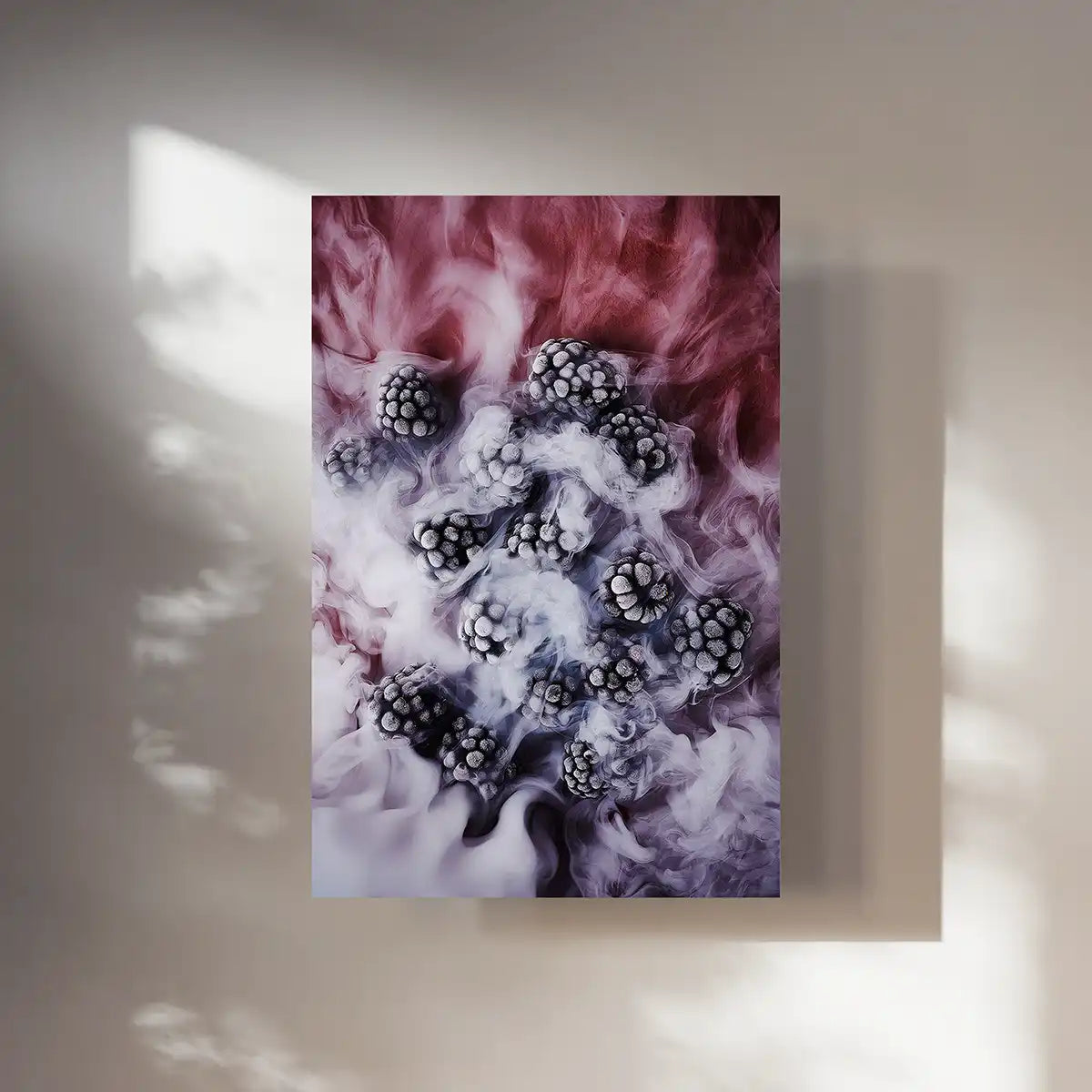 Frozen Blackberries Food Kunstdruck für die Küche