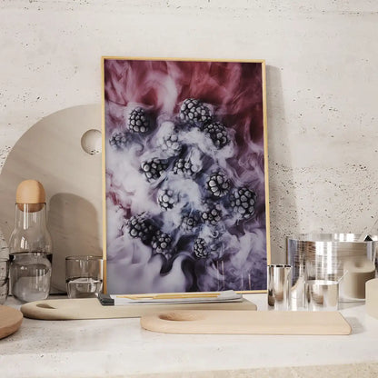 Frozen Blackberries Food Kunstdruck für die Küche
