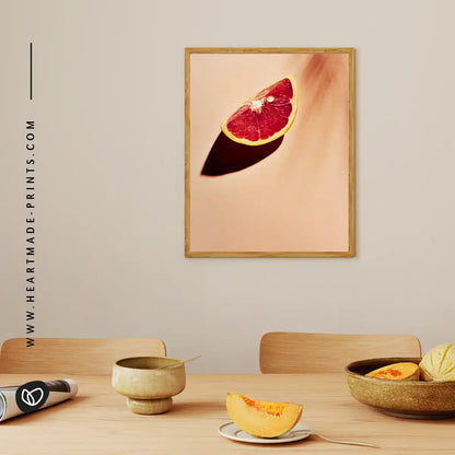 Pink Grapefruit Wandbild Küche