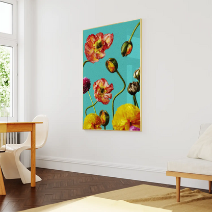 Moderne Wandbilder mit Blumen und kräftigen Farben Islandmohn